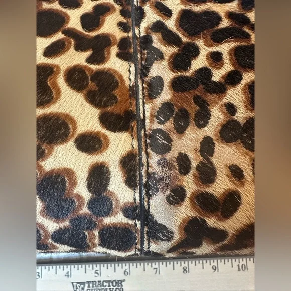 Charles Jourdan Leopard Print Haircalf Satchel Bag – Genuine Leather - Picture 5 of 16